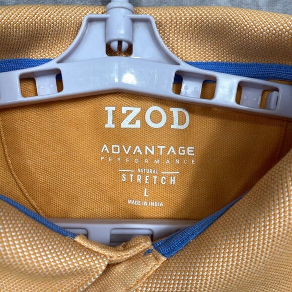 IZOD Advantage Performance Polo Shirt Mens Large Orange Natural Stretch Golf - Picture 5 of 10